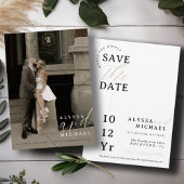 Save The Date Élégant Simple Moderne Mariage photo de script bla