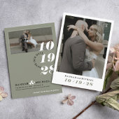 Save The Date Élégant Simple Moderne Sage Green 2 Mariage photo