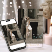 Save The Date Élégant Simple Moderne Soft Turquoise Photo Mariag