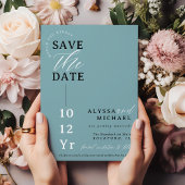 Save The Date Élégant Simple Moderne Soft Turquoise Photo Mariag