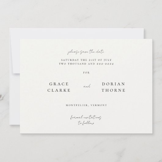 Save The Date Elégant simple Neutre Mocha Mousse Mariage photo (Devant)