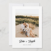 Save The Date Élégant simple noir & blanc Mariage photo moderne (Dos)