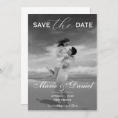 Save The Date Élégant Simple Photo Double Face Enregistrer La Da (Devant / Derrière)