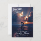 Save The Date Élégant Simple Photo Intégral Recto-Verso (Devant)