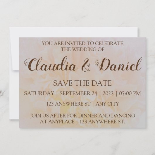 Save The Date Elégant simple poitrine poussiéreuse floral enregi (Devant)