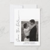 Save The Date Élégant Simple Script Photo Mariage (Devant)