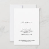 Save The Date Élégant Simple Script Photo Mariage (Dos)
