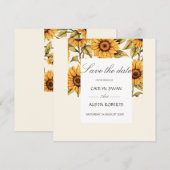 Save The Date Élégant Simple Tournesol (Devant / Derrière)