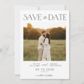 Save The Date Élégant simple typographie script photo mariage (Devant)