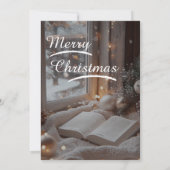 Save The Date ❄️Elegant Snowy Christmas Family Photo Card (Dos)