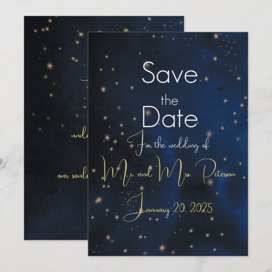 Save The Date Élégant Soirée Enregistrer la Date (Devant / Derrière)