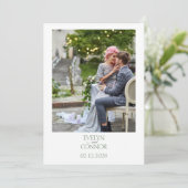 Save The Date Elégant Style Photo Mariage Enregistrer La Date (Debout devant)