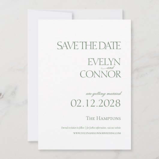 Save The Date Elégant Style Photo Mariage Enregistrer La Date (Dos)