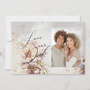 Save The Date Élégant tableau floral aquarelle pour mariage sur