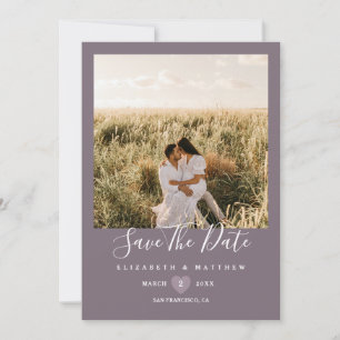 Save The Date Élégant Taupe Grey Couple Mariage photo