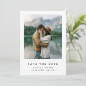 Save The Date Élégant temps sans Mariage minime photo Lakeside (Debout devant)