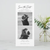 Save The Date Elegant Text and Photo Strip | Bookmark Wedding (Debout devant)