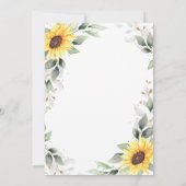 Save The Date Elégant Tournesol Aquarelle Mariage (Dos)