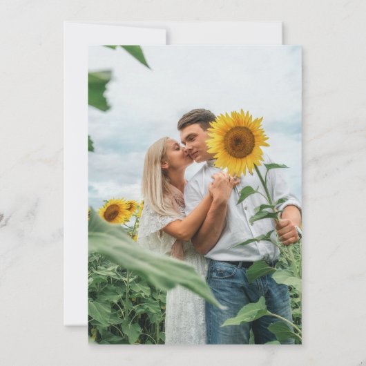 Save The Date Elégant tournesol d'automne Floral & Mariage de ma (Dos)