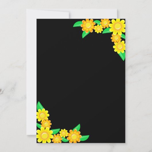 Save The Date Élégant tournesol Rustique Boho noir Mariage flora (Dos)