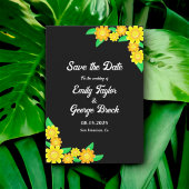 Save The Date Élégant tournesol Rustique Boho noir Mariage flora