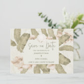 Save The Date Elegant Tropical Beach Photo (Debout devant)