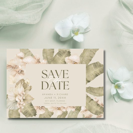 Save The Date Elégant Tropical Beach Photo Wedding Enregistrer l