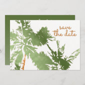 Save The Date Elégant Tropical Copper Palm Trees Plage Mariage (Devant / Derrière)