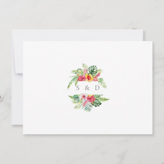 Save The Date Élégant Tropical Floral Gold World Map Mariage (Dos)