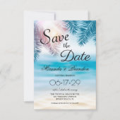 Save The Date Elégant Tropical Ocean Summer Beach Mariage (Devant)