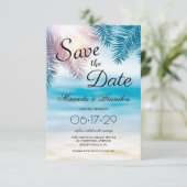Save The Date Elégant Tropical Ocean Summer Beach Mariage (Debout devant)