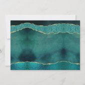 Save The Date Elégant Turquoise & Or Agate Mariage Photo (Dos)