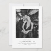 Save The Date Elegant Typography Black White Wedding Photo (Devant)