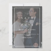 Save The Date Élégant Vellum noir & blanc superposition Mariage  (Devant)