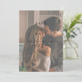 Save The Date Elégant Vellum Overlay 2 Photo QR Code Mariage (Debout devant)