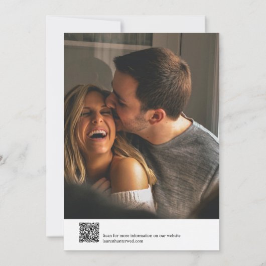 Save The Date Elégant Vellum Overlay 2 Photo QR Code Mariage (Dos)