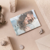 Save The Date Elégant Vellum Overlay 2 Photo QR Code Mariage