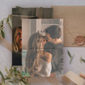 Save The Date Elégant Vellum Overlay Aquarelle 2 Mariage photo