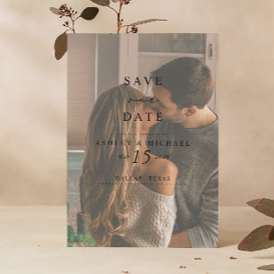 Save The Date Elégant Vellum Overlay Aquarelle 2 Mariage photo