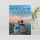 Save The Date Élégant Vellum Overlay moderne 2 Mariage photo Enr (Debout devant)