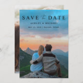 Save The Date Élégant Vellum Overlay moderne 2 Mariage photo Enr (Devant / Derrière)