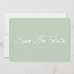 Save The Date Élégant Vert Sauge Minimaliste Enregistrez la date