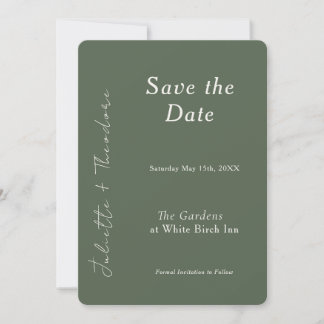 Save The Date Élégant Vert Sauvegarder la Date