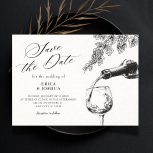 Save The Date Élégant vin de boisson douche de mariée