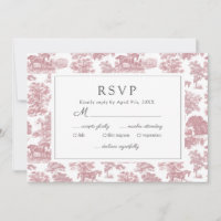 Elégant Vintage Chic Toile rose Cheval RSVP