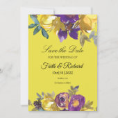Save The Date Élégant violet et Mariage de automne d'or Enregist (Devant)