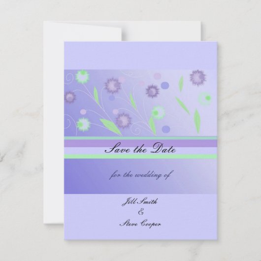 Save The Date Élégant violet floral Enregistrer la date (Devant)