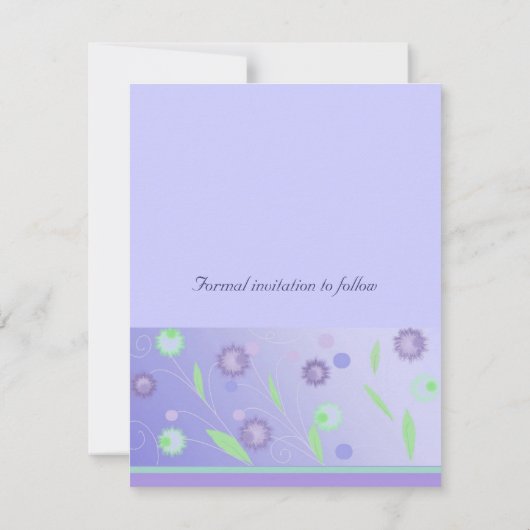 Save The Date Élégant violet floral Enregistrer la date (Dos)