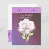 Save The Date Élégant violet floral Enregistrer la date (Devant / Derrière)