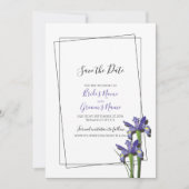 Save The Date Élégant Violet Iris Mariage Enregistrer La Date (Devant)